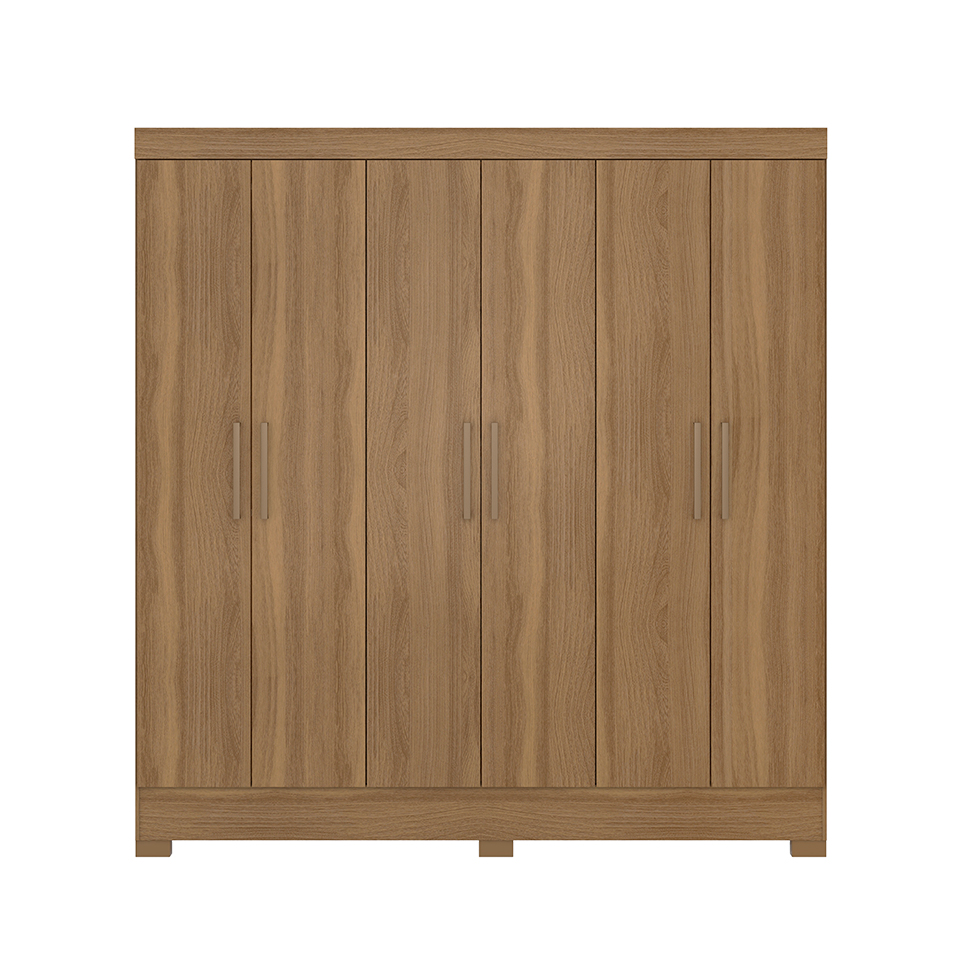 Guarda-Roupa Casal Prático 6 Portas 3 Gavetas Amêndola