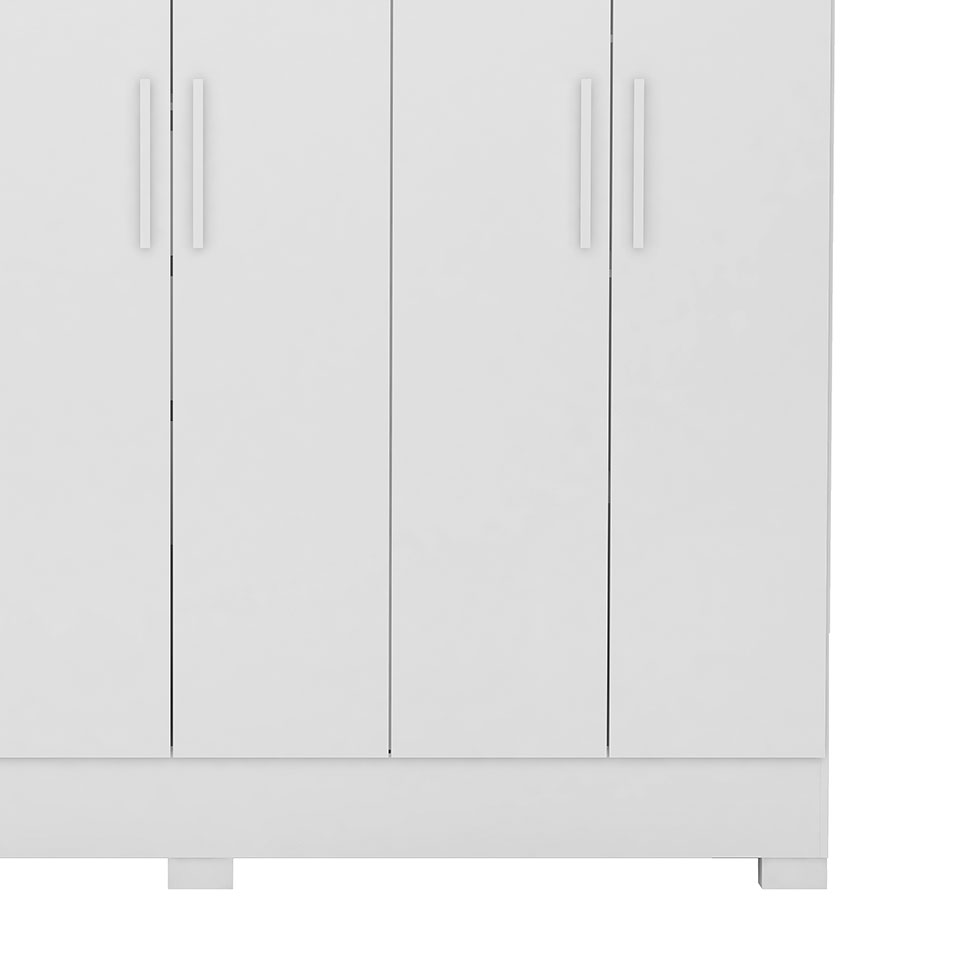 Guarda-Roupa Casal Prático 6 Portas 3 Gavetas Branco