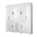 Guarda-Roupa Casal Realce II 8 Portas 4 Gavetas Branco