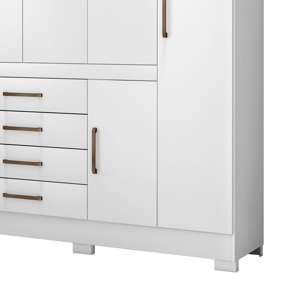 Guarda-Roupa Casal Realce II 8 Portas 4 Gavetas Branco
