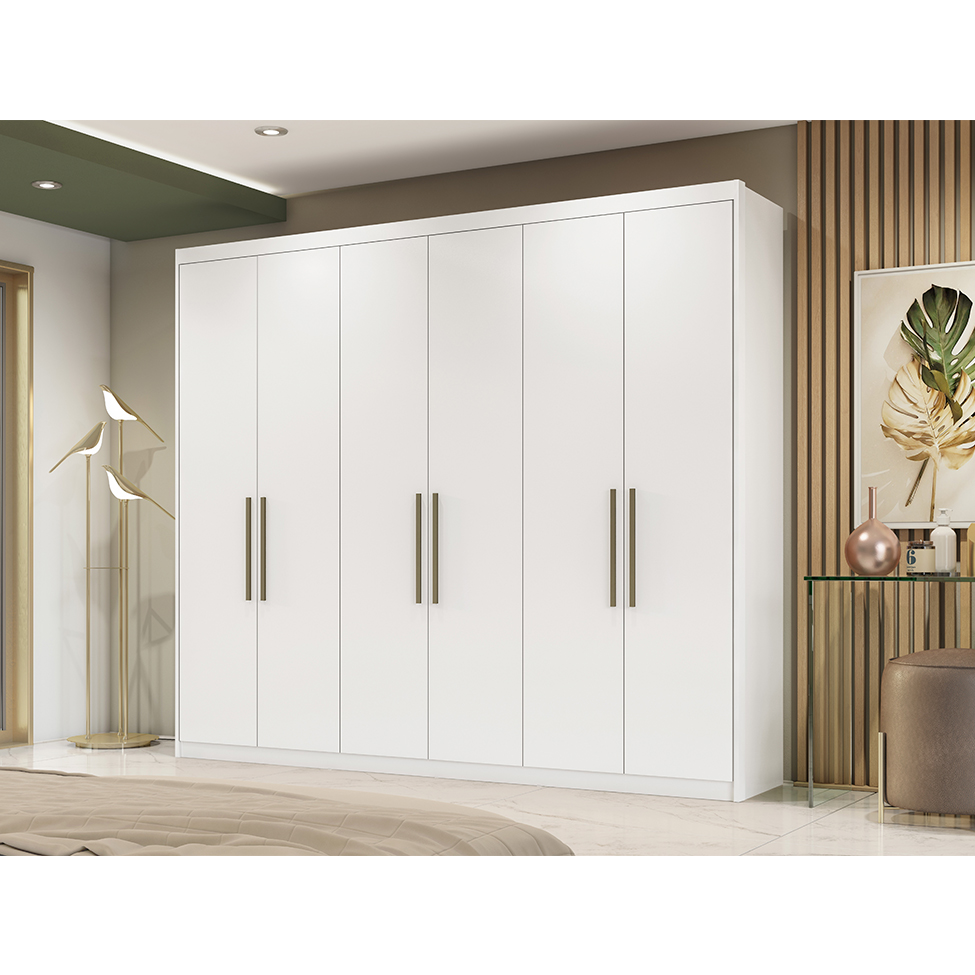 Guarda-Roupa Casal Sumatra 6 Portas 3 Gavetas Branco
