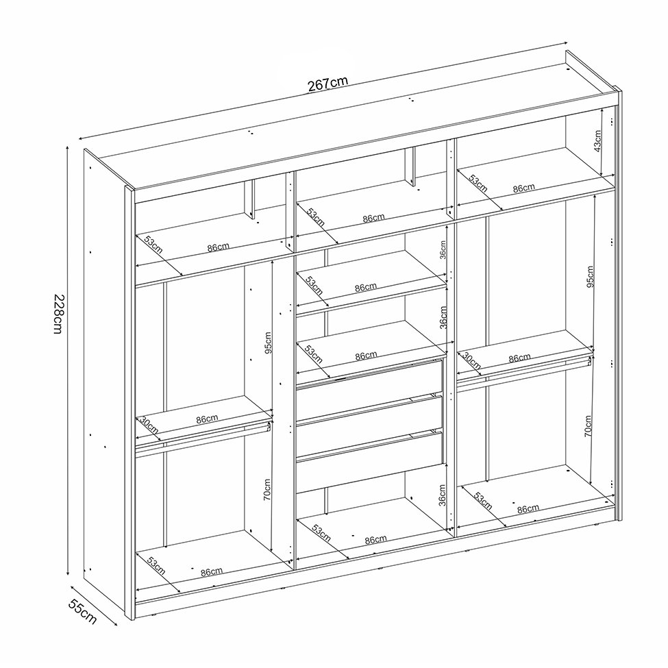 Guarda-Roupa Casal Sumatra 6 Portas 3 Gavetas Branco