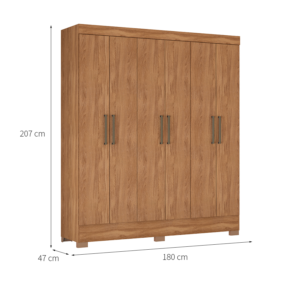 Guarda-Roupa Casal Verso 6 Portas 2 Gavetas Amendola