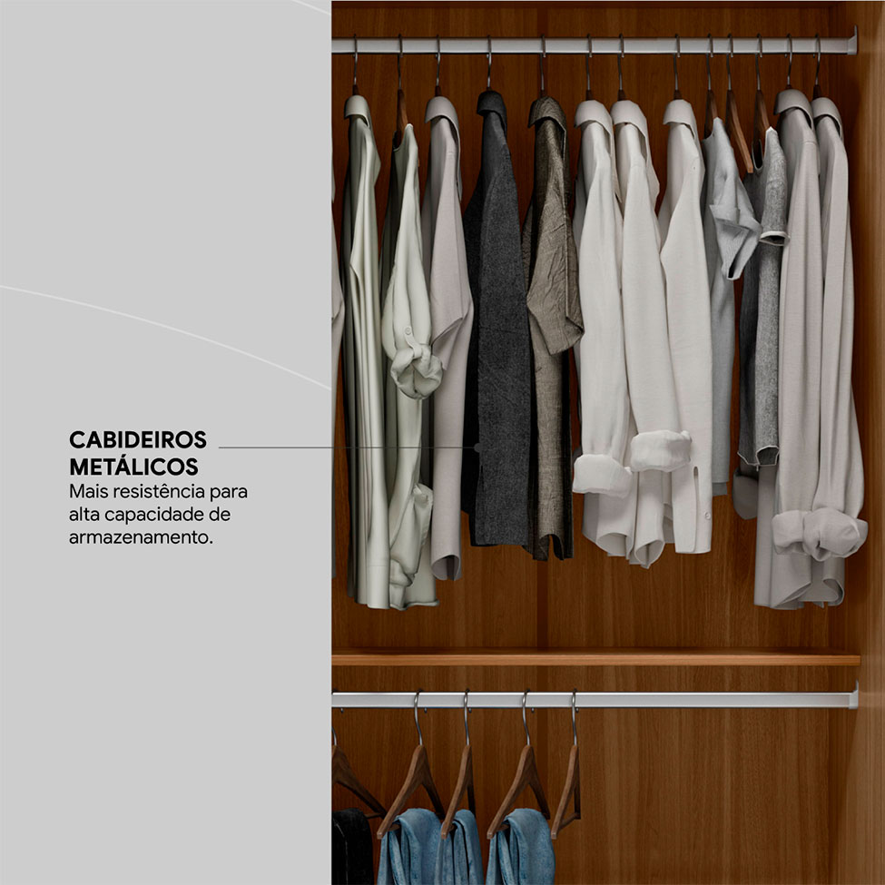 Guarda-Roupa Casal Verso 6 Portas 2 Gavetas Amendola e Off White