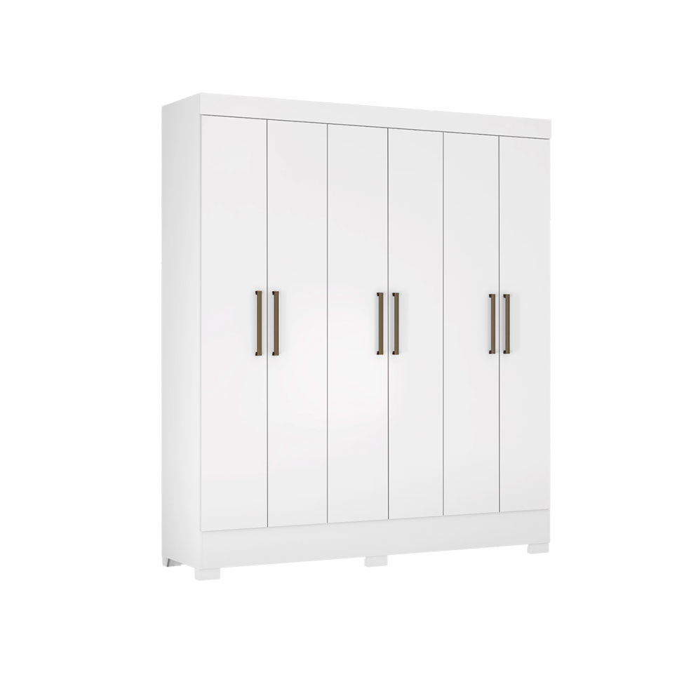 Guarda-Roupa Casal Verso 6 Portas 2 Gavetas Branco