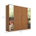 Guarda-Roupa Casal com 2 Espelhos Atrice 6 Portas 6 Gavetas Amêndola