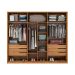 Guarda-Roupa Casal com 2 Espelhos Atrice 6 Portas 6 Gavetas Amêndola e Grafito