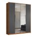 Guarda-Roupa Casal com 2 Espelhos Attore 4 Portas 3 Gavetas Amêndola e Grafito