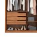 Guarda-Roupa Casal com 2 Espelhos Attore 4 Portas 3 Gavetas Amêndola e Grafito