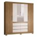 Guarda-Roupa Casal com Espelho Cádis 4 Portas 6 Gavetas Off White e Amendola