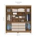 Guarda-Roupa Casal com Espelho Cádis 4 Portas 6 Gavetas Off White e Amendola