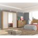 Guarda-Roupa Casal com Espelho Residence 3 Portas 2 Gavetas Amêndola e Off White