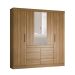 Guarda-Roupa Casal com Espelho Trevi 4 Portas 6 Gavetas Amendola