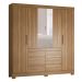 Guarda-Roupa Casal com Espelho Trevi 4 Portas 6 Gavetas Amendola