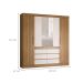 Guarda-Roupa Casal com Espelho Trevi 4 Portas 6 Gavetas Off White e Amendola