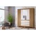 Guarda-Roupa Casal com Espelho Trevi 4 Portas 6 Gavetas Off White e Amendola