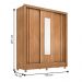 Guarda Roupa Com Espelho 3 Portas Tokyo Amêndola Off White