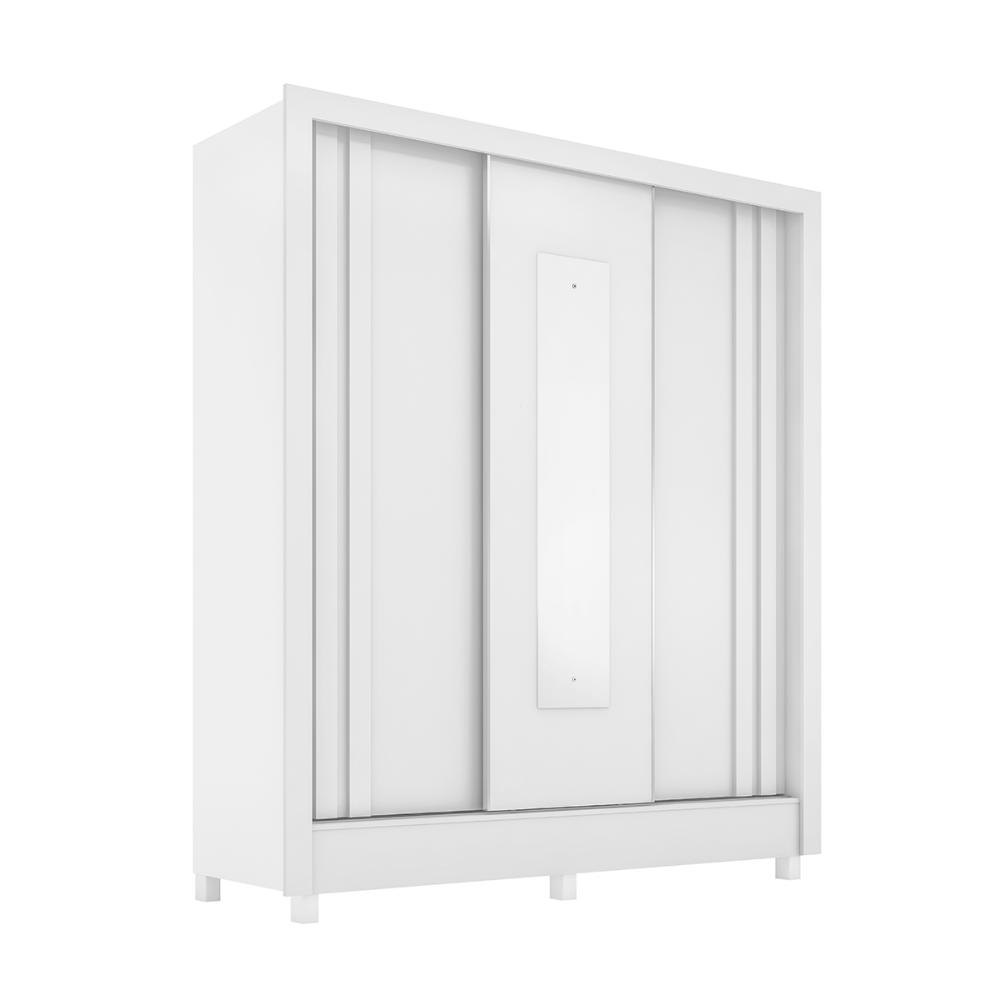 Guarda Roupa Com Espelho 3 Portas Tokyo Branco
