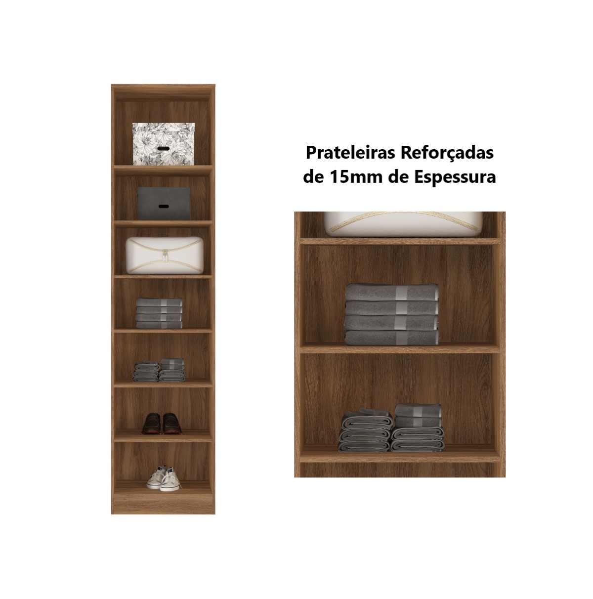 Guarda Roupa Dormitório Modulado Irlanda - Módulo 1 Porta c/ Prateleiras - Roupeiro Demobile