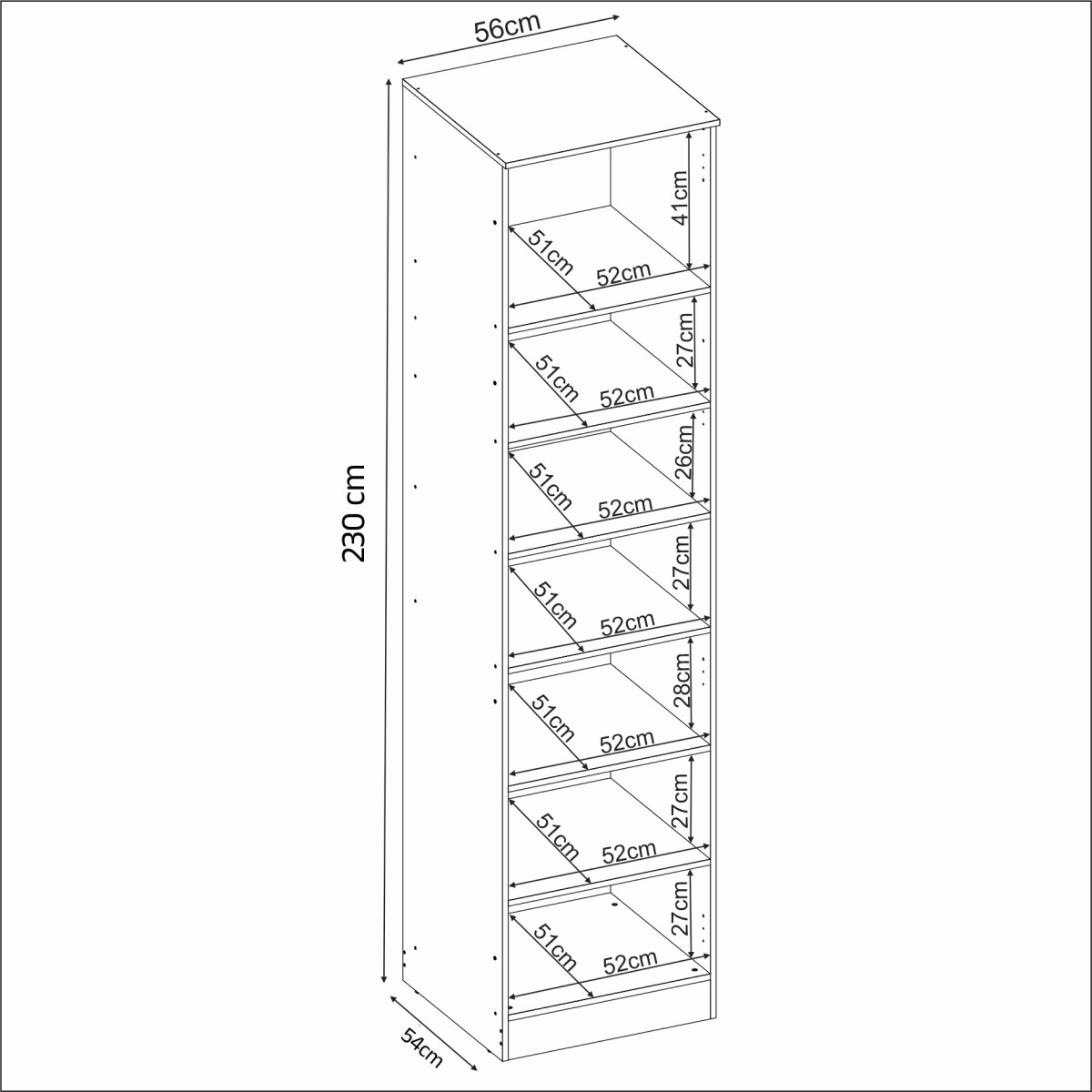 Guarda Roupa Dormitório Modulado Irlanda - Módulo 1 Porta c/ Prateleiras - Roupeiro Demobile