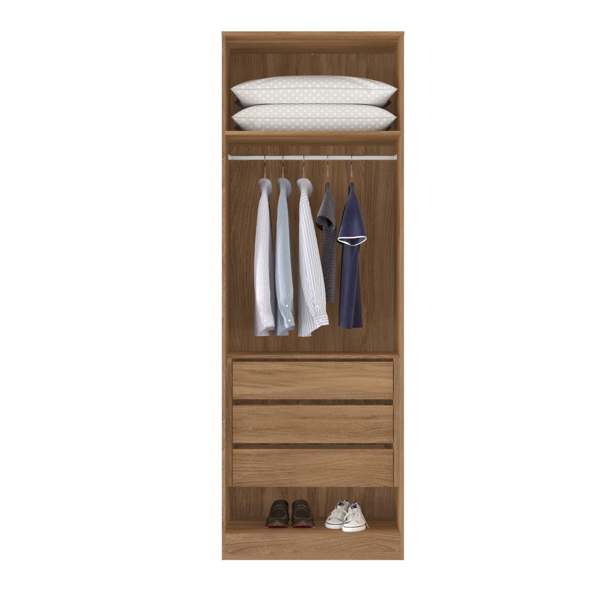 Guarda Roupa Dormitório Modulado Irlanda - Módulo 2 Portas 3 Gavetas - Roupeiro Demobile