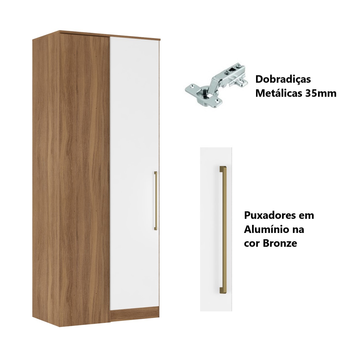 Guarda Roupa Dormitório Modulado Irlanda - Módulo Canto Reto 1 Porta