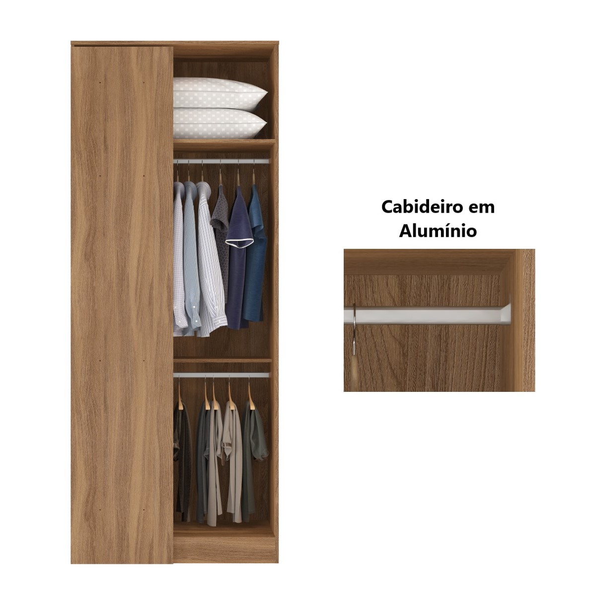 Guarda Roupa Dormitório Modulado Irlanda - Módulo Canto Reto 1 Porta