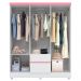 Guarda Roupa Forggia Branco/Rosa/Branco