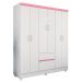 Guarda Roupa Forggia Branco/Rosa/Branco
