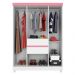 Guarda Roupa Pescara Branco/Rosa/Branco