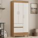 Guarda Roupa Solteiro 03 Portas Wind Amendoa Off White Demobile
