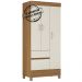 Guarda Roupa Solteiro 03 Portas Wind Amendoa Off White Demobile