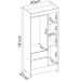 Guarda Roupa Solteiro 03 Portas Wind Amendoa Off White Demobile