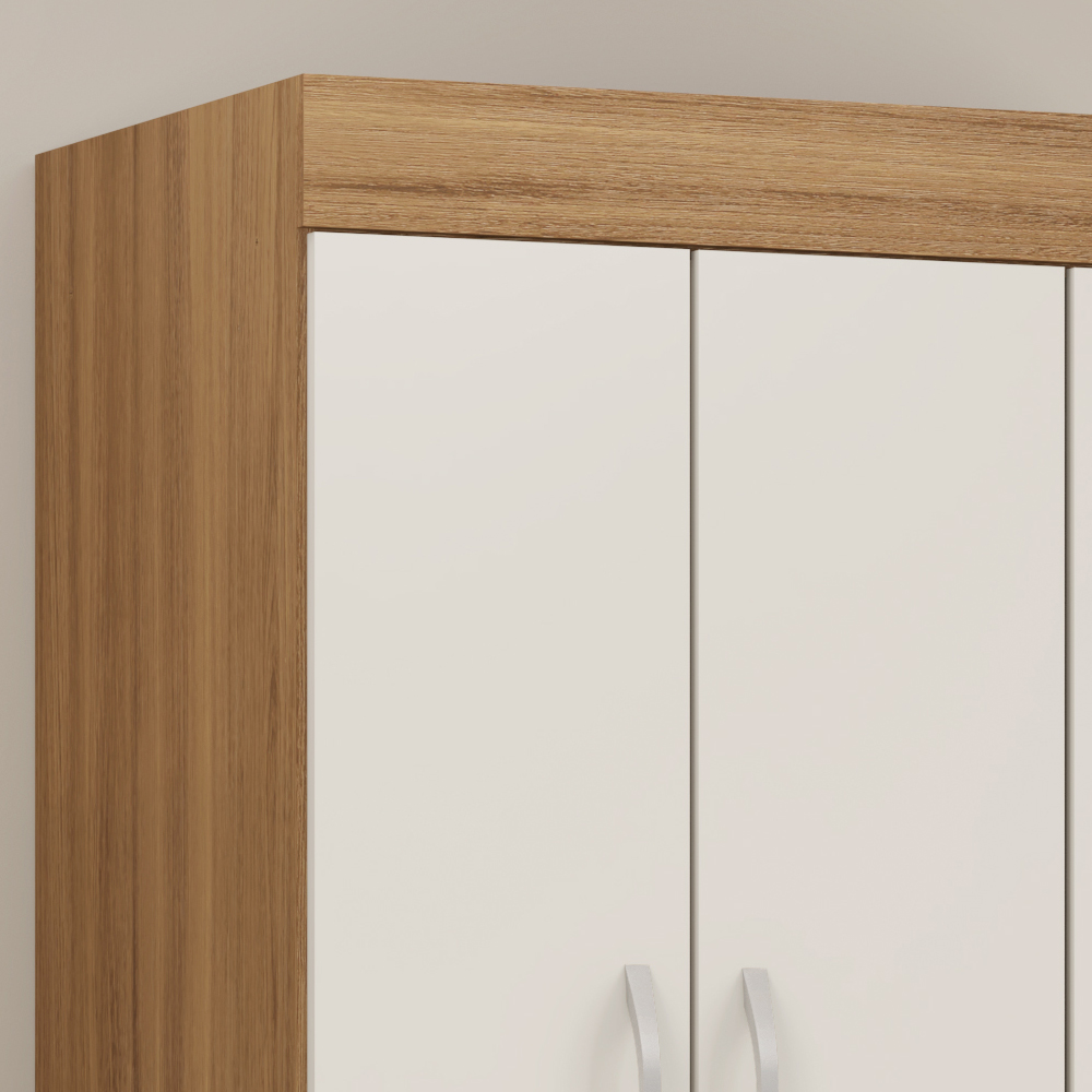 Guarda Roupa Solteiro 03 Portas Wind Amendoa Off White Demobile