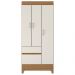 Guarda Roupa Solteiro 03 Portas Wind Amendoa Off White Demobile