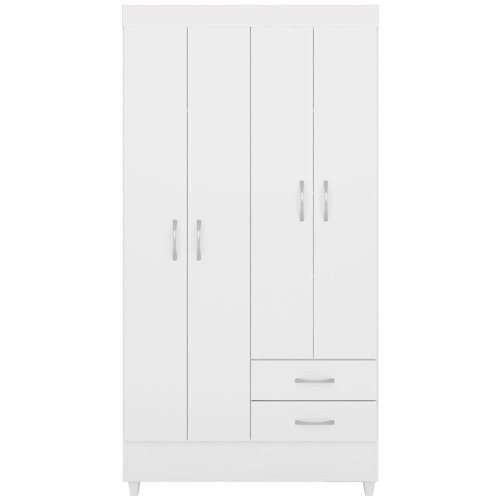 Guarda Roupa Solteiro 04 Portas 42860 Branco Rosa Flex Demobile