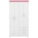 Guarda Roupa Solteiro 04 Portas 42860 Branco Rosa Flex Demobile