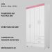 Guarda Roupa Solteiro 04 Portas 42860 Branco Rosa Flex Demobile