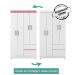 Guarda Roupa Solteiro 04 Portas Lotus Branco Rosa Demobile