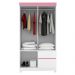Guarda Roupa Solteiro 04 Portas Lotus Branco Rosa Demobile
