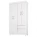 Guarda Roupa Solteiro 04 Portas Lotus Branco Rosa Demobile