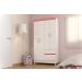Guarda Roupa Solteiro 04 Portas Lotus Branco Rosa Demobile