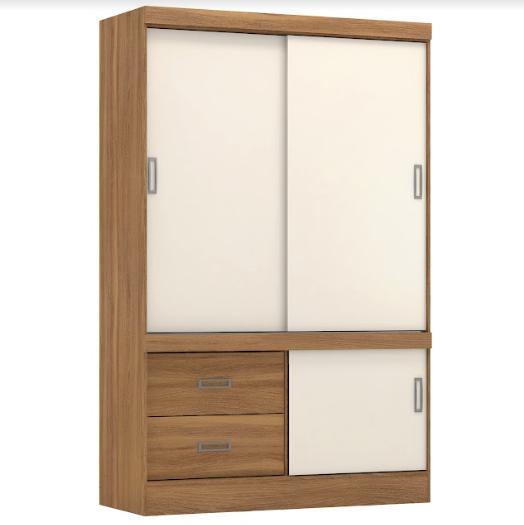 Guarda Roupa Solteiro 2 Portas Estilo II 22520 Amendola Off White Demóbile - Rocha Móveis