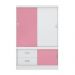 Guarda Roupa Solteiro 2 Portas Estilo II 22520 Branco Rosa Flex Demóbile