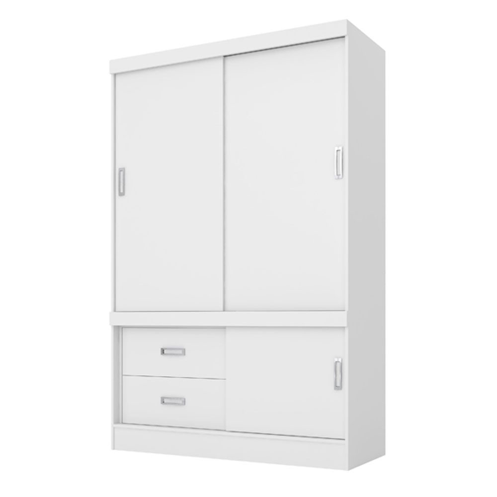 Guarda Roupa Solteiro 2 Portas Estilo II 22520 Branco Rosa Flex Demóbile