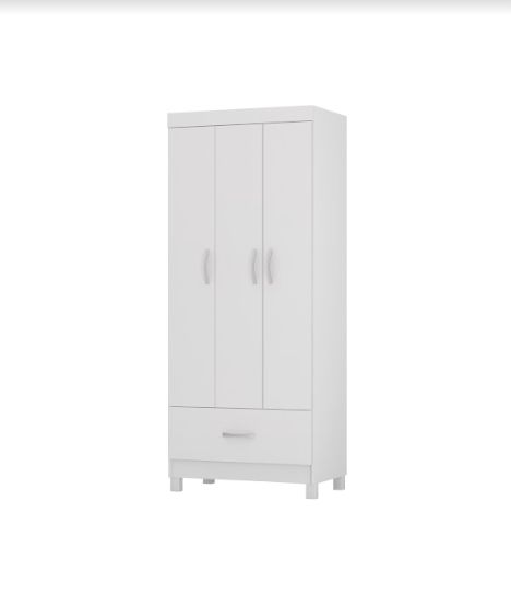 Guarda Roupa Solteiro 3 Portas Prince 31060 Branco Demóbile