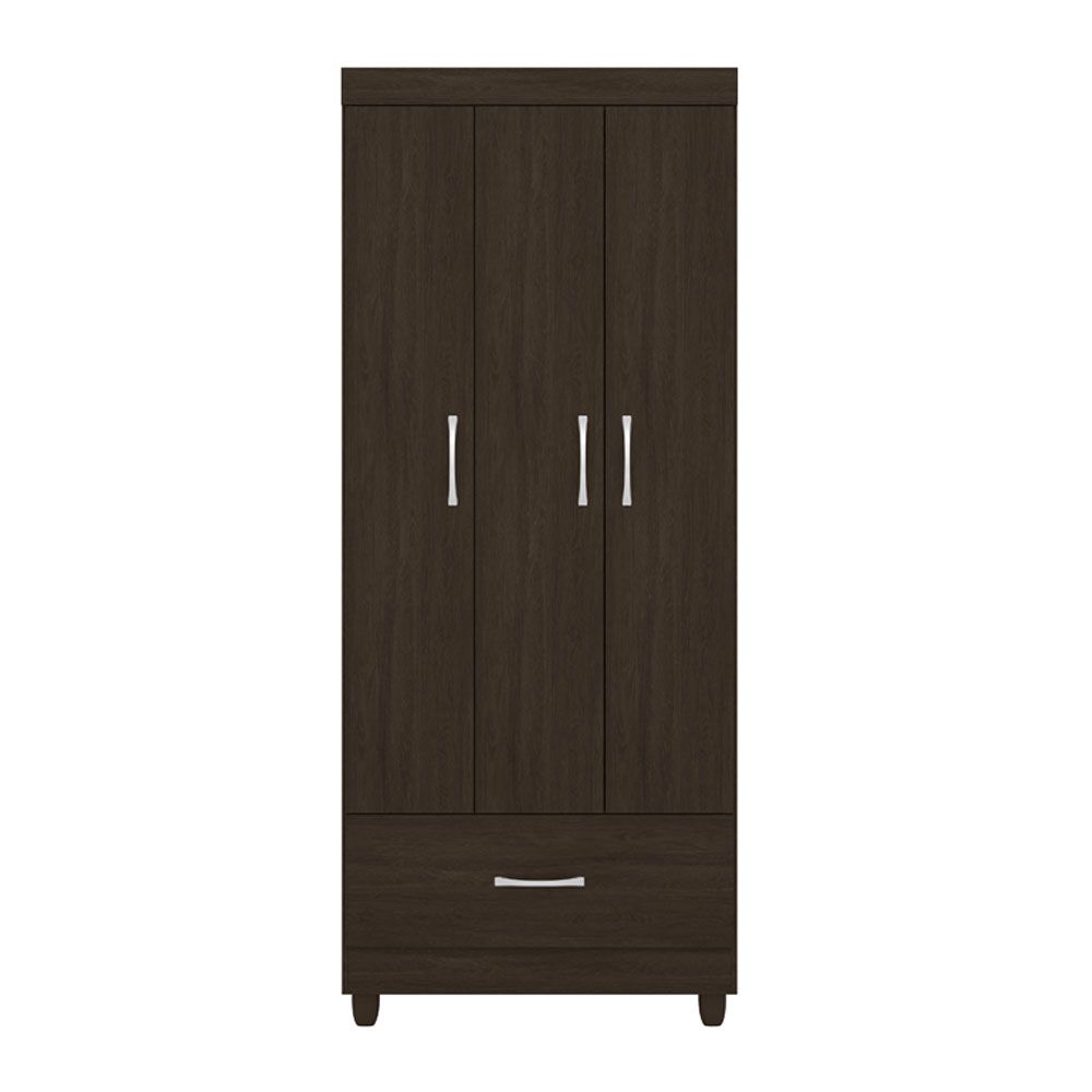 Guarda Roupa Solteiro 3 Portas Prince 31060 Ébano Touch Demóbile