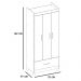 Guarda Roupa Solteiro 3 Portas Prince 31060 Ébano Touch Demóbile