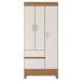 Guarda Roupa Solteiro 3 Portas Wind 32860 Amendola Off White Demóbile - Rocha Móveis