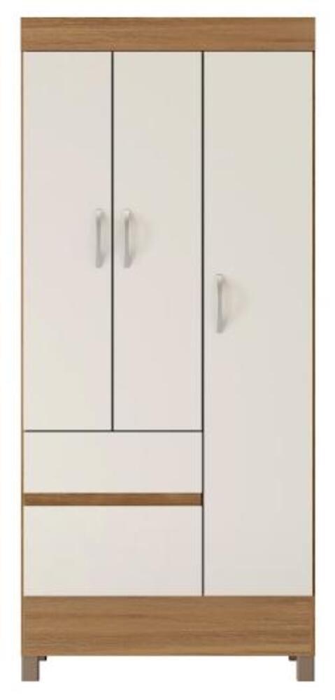 Guarda Roupa Solteiro 3 Portas Wind 32860 Amendola Off White Demóbile - Rocha Móveis